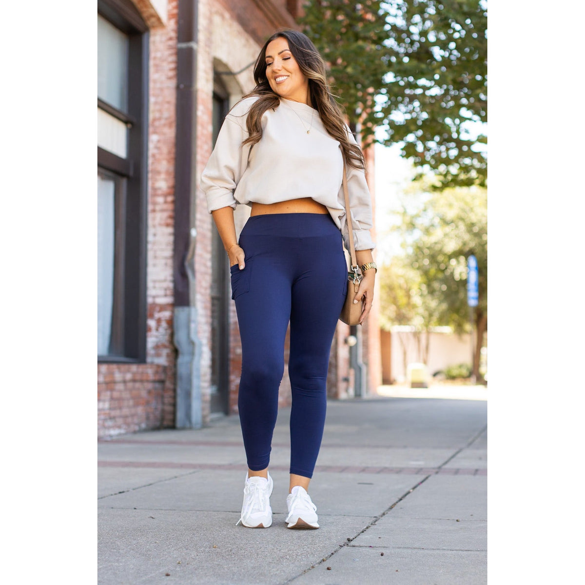 *Ready to Ship | Navy Full-Length with Pocket Leggings - Luxe Leggings by Julia Rose®