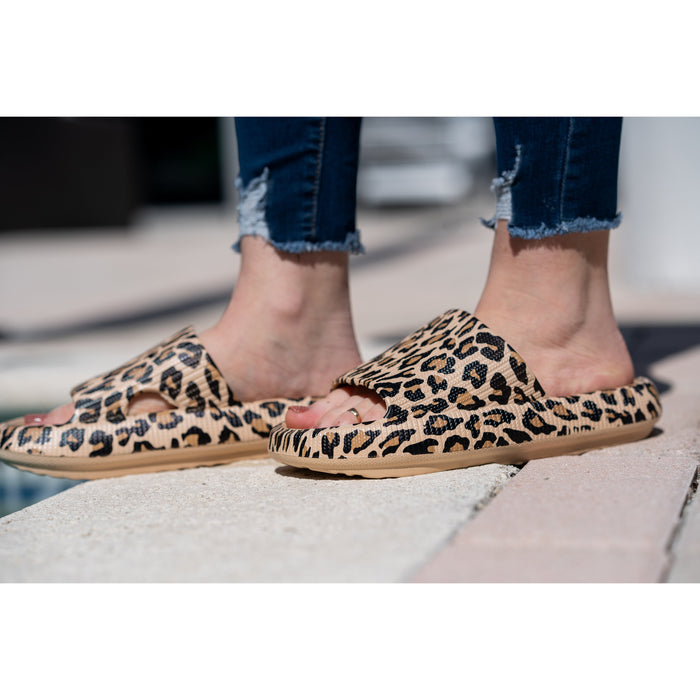 Ready to Ship | Brown Leopard 2.0  Insanely Comfy -Beach or Casual Slides