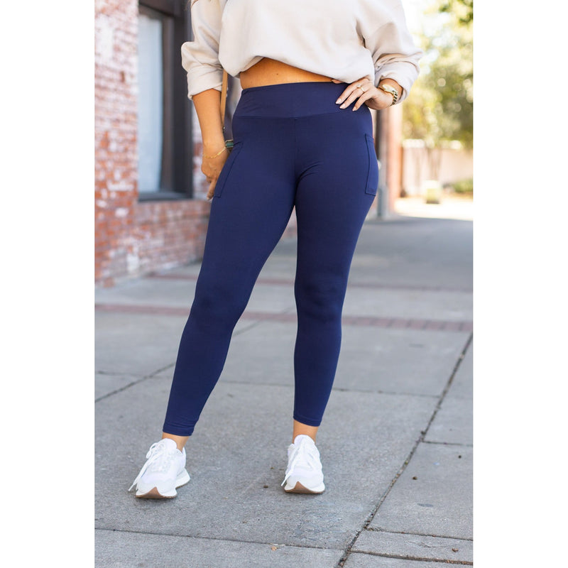 PreOrder | Navy Full Length with Pocket Leggings  - Luxe Leggings by Julia Rose®