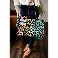 Ready to Ship | The Jenna, Rainbow Leopard Neoprene Tote