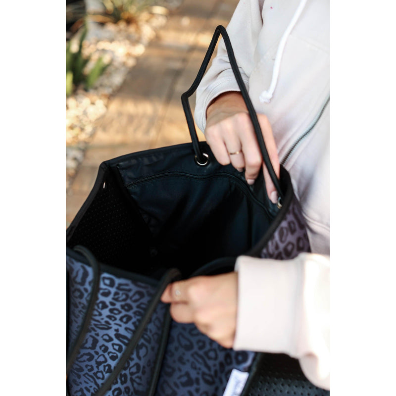 Ready to Ship | The Marissa - Black Leopard Neoprene Bag