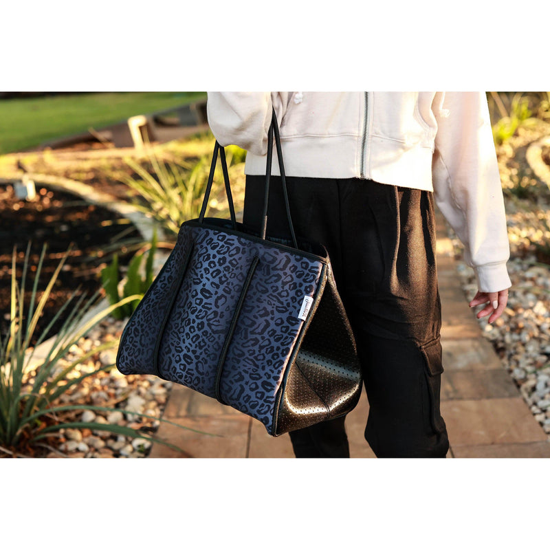 Ready to Ship | The Marissa - Black Leopard Neoprene Bag