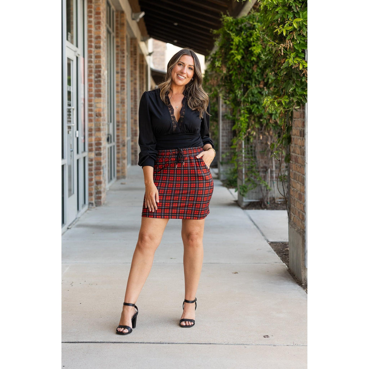 PreOrder | The Helena – Red Plaid Jogger Skirt ❤️🖤