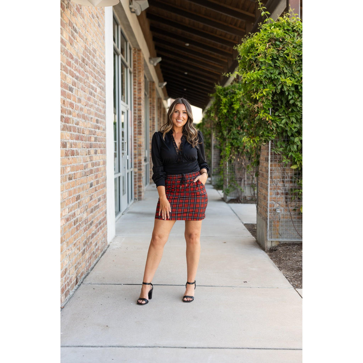 PreOrder | The Helena – Red Plaid Jogger Skirt ❤️🖤