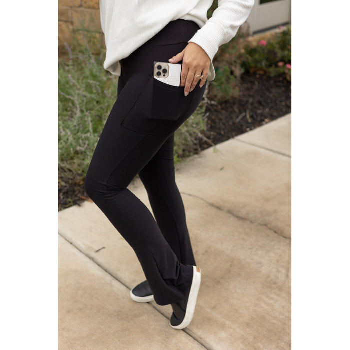 PreOrder  | The Fiona - 2 PACK -  Black Flare Leggings WITH POCKETS