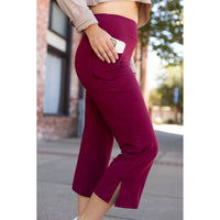 *Ready to Ship | The Courtney - Maroon High Waisted Gaucho Pants - ROUND 2