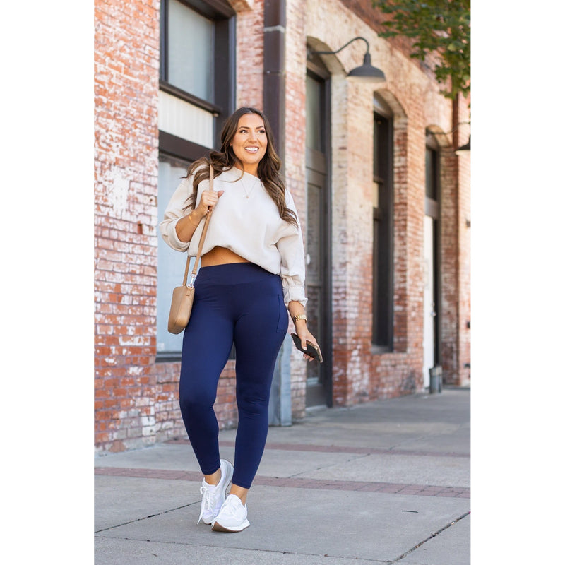 PreOrder | Navy Full Length with Pocket Leggings  - Luxe Leggings by Julia Rose®