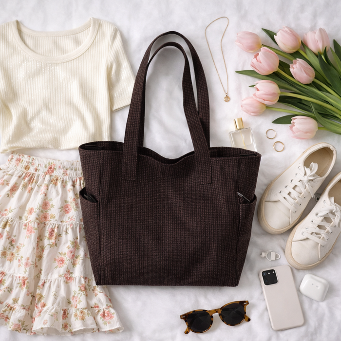 Ready to Ship  | The Lola - Brown Canvas Tote