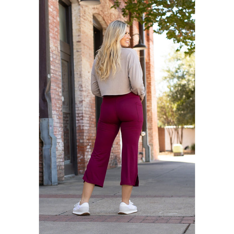 *Ready to Ship | The Courtney - Maroon High Waisted Gaucho Pants - ROUND 2