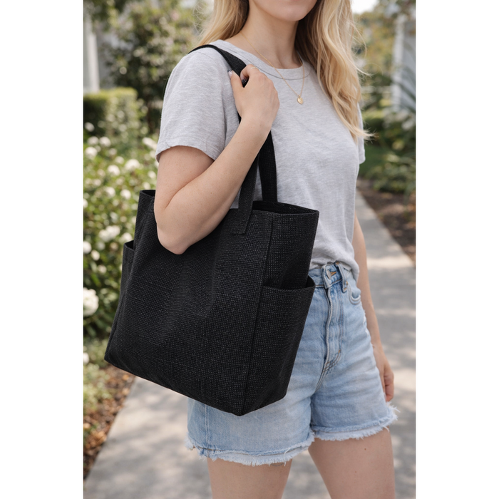 Ready to Ship  | The Lola - Black Canvas Tote