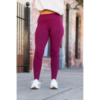 *Ready to Ship | Maroon Full Length Leggings with Pocket  - Luxe Leggings by Julia Rose® (Copy)