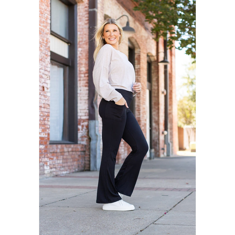 Ready to Ship | The Vanessa - 30” - Black Bootcut Leggings R2