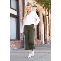 *Ready to Ship | The Shyla - Olive High Waisted Gaucho Pants