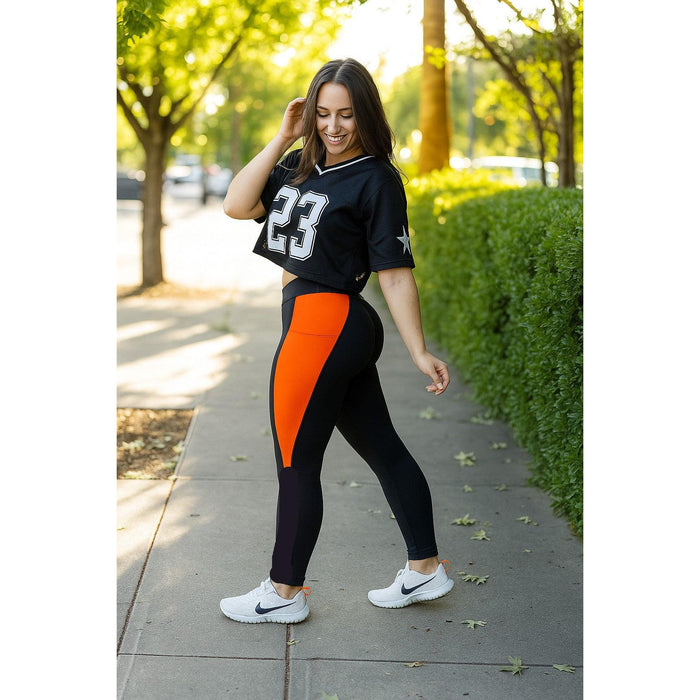 Ready to Ship | The Tatumn - Orange  Panel Leggings - 2 PACK