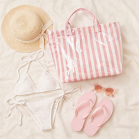 striped beach tote summer pool bag