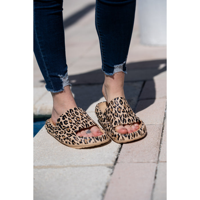 Ready to Ship | Brown Leopard 2.0  Insanely Comfy -Beach or Casual Slides
