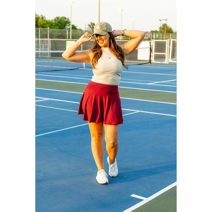 Julia Rose The RaeLynn red skort women’s skort with built-in shorts
