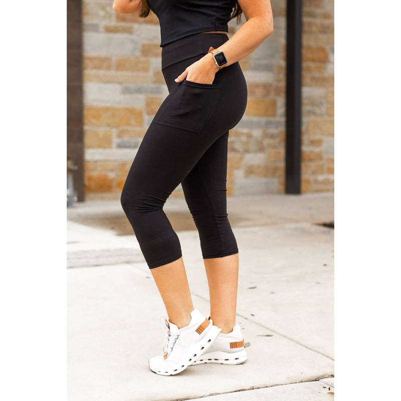 Ready to Ship | Black CAPRI with POCKETS  - Luxe Leggings by Julia Rose®