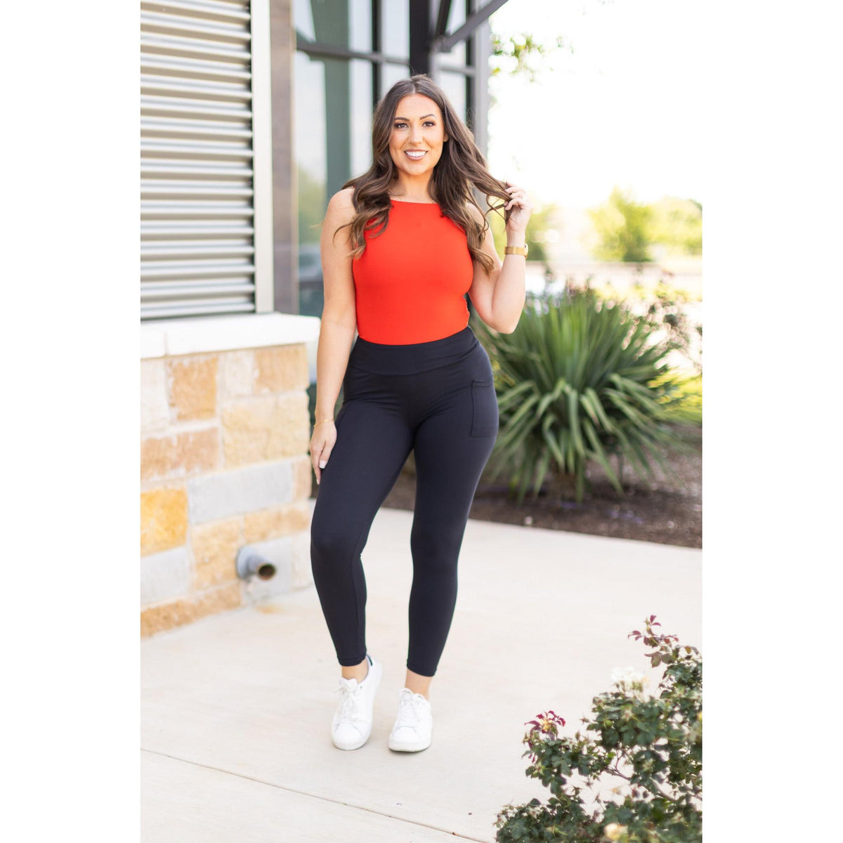 Ready to Ship  | The Alana - 7/8 Ankle Length BLACK Leggings with Pockets - 2 PACK