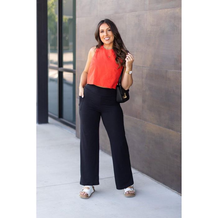 Ready to Ship | The Brooke - Black Wide Leg Full-Length with Pockets - 2 Pack