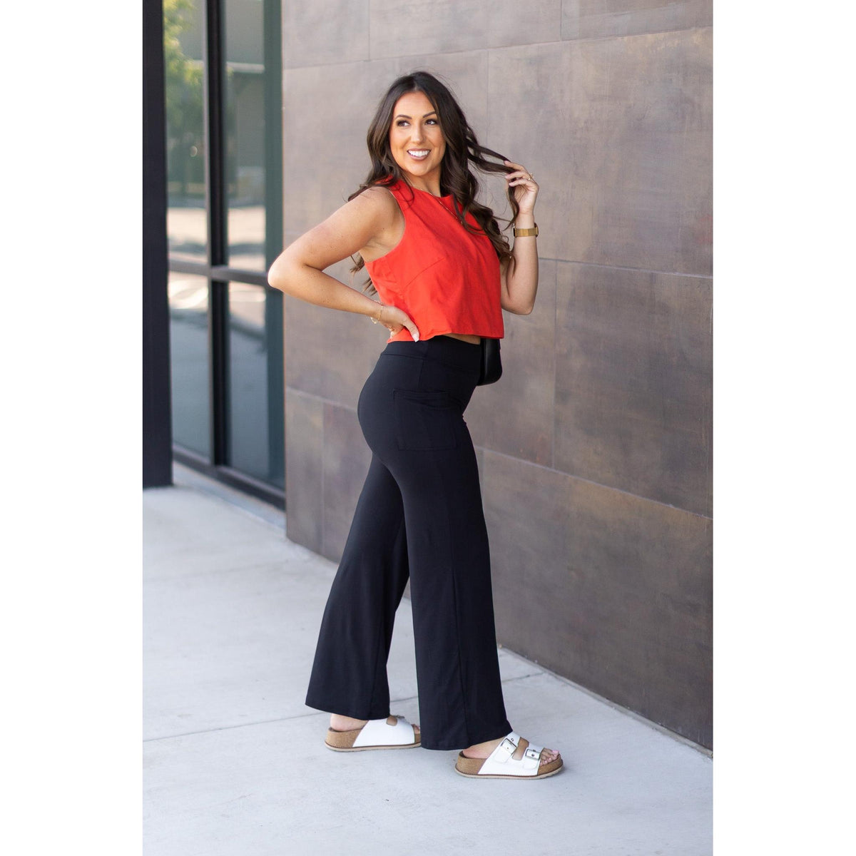 Ready to Ship | The Brooke - Black Wide Leg Full-Length with Pockets - 2 Pack
