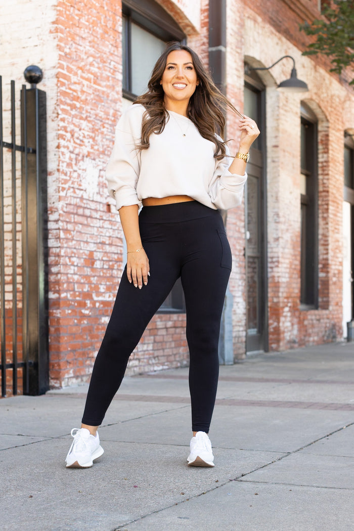“Buttery soft black leggings for women with high waistband
