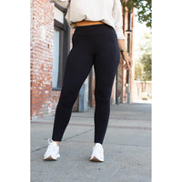 Buttery soft black leggings for women with high waistband