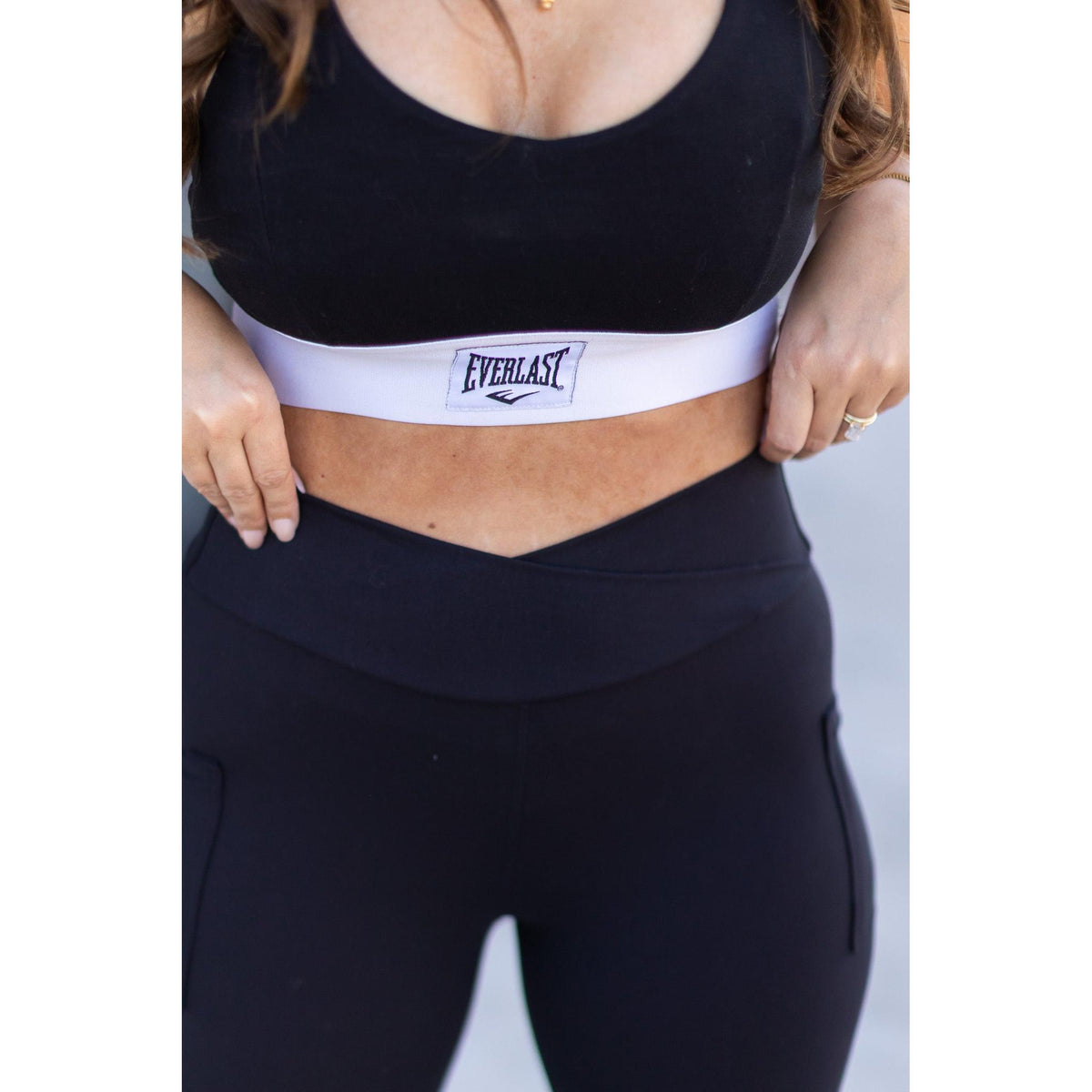 Ready to Ship |  The Stephanie - Crossover BLACK Pocket Full Length Leggings - 2 PACK