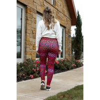 Ready to Ship | Red and Pink Leopard FULL LENGTH Leggings