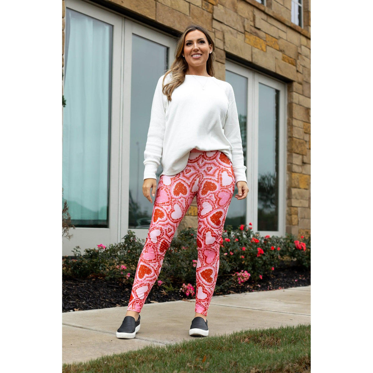 Ready to Ship | Hearts (Pink and Red) Full Length Leggings