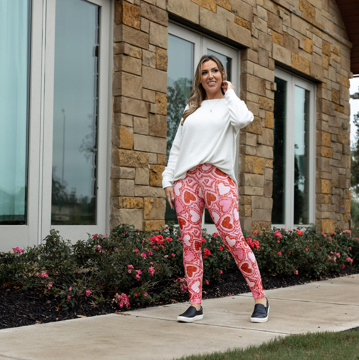 Ready to Ship | Hearts (Pink and Red) Full Length Leggings