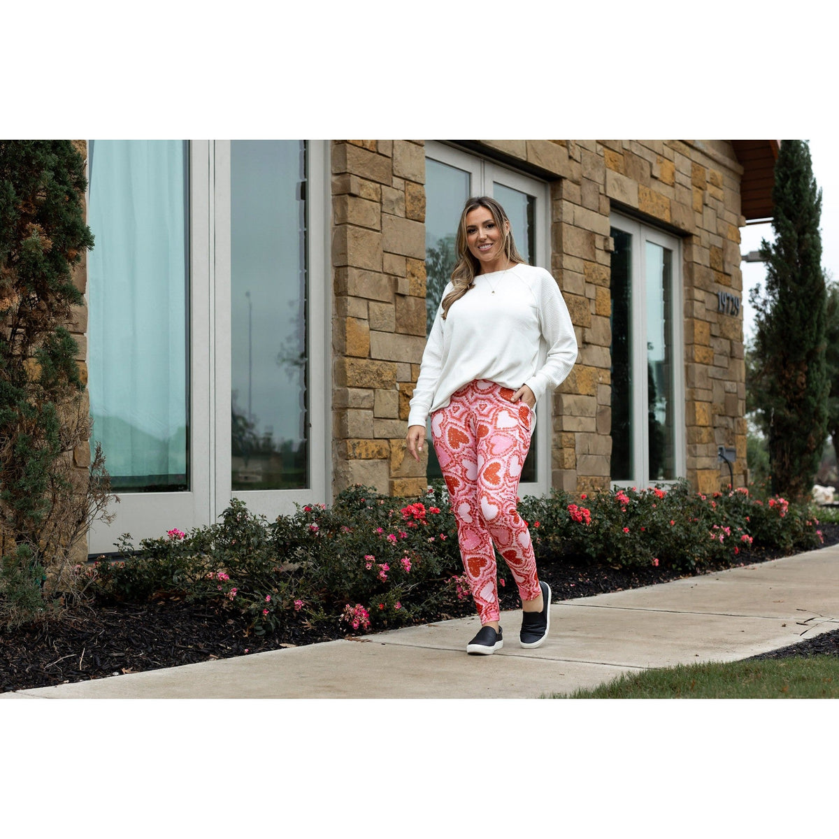 Ready to Ship | Hearts (Pink and Red) Full Length Leggings