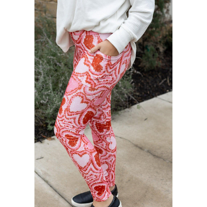 Ready to Ship | Hearts (Pink and Red) Full Length Leggings