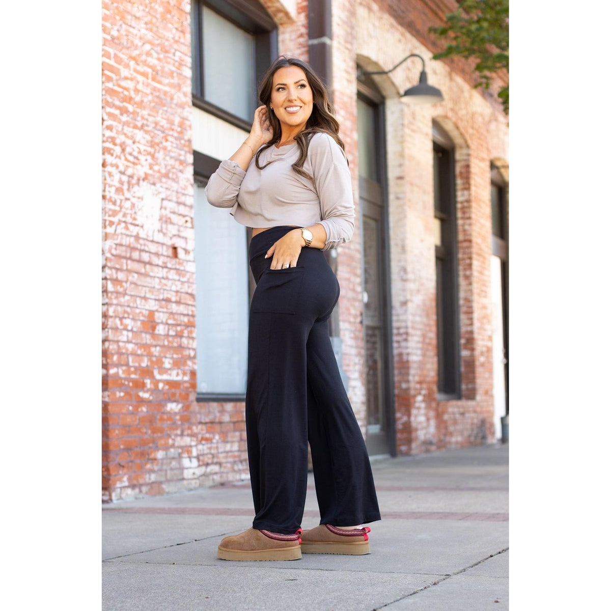 Ready to Ship | The Serena  - Black Luxe Loungers with Pockets