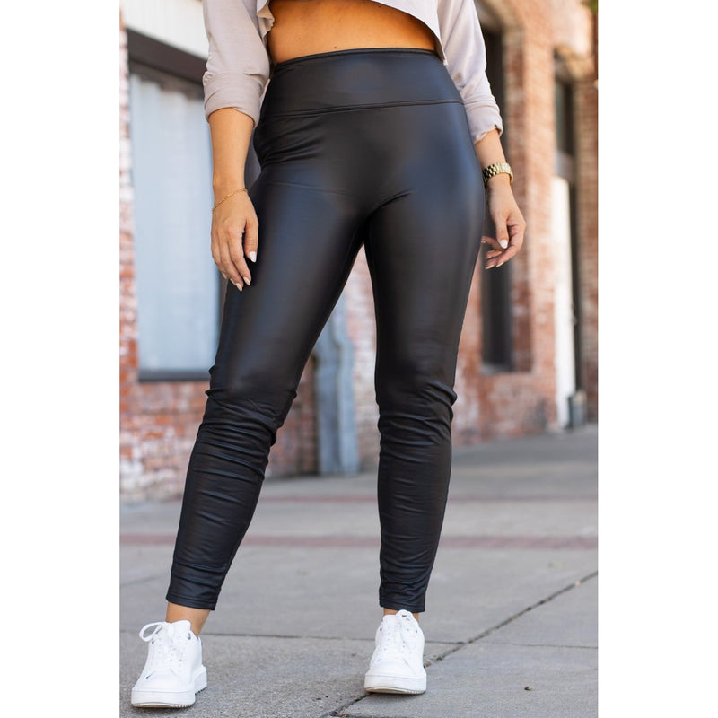 PreOrder | The Farrah High-Waisted Faux Leather Leggings