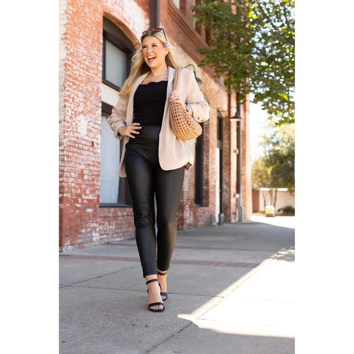 PreOrder | The Farrah High-Waisted Faux Leather Leggings