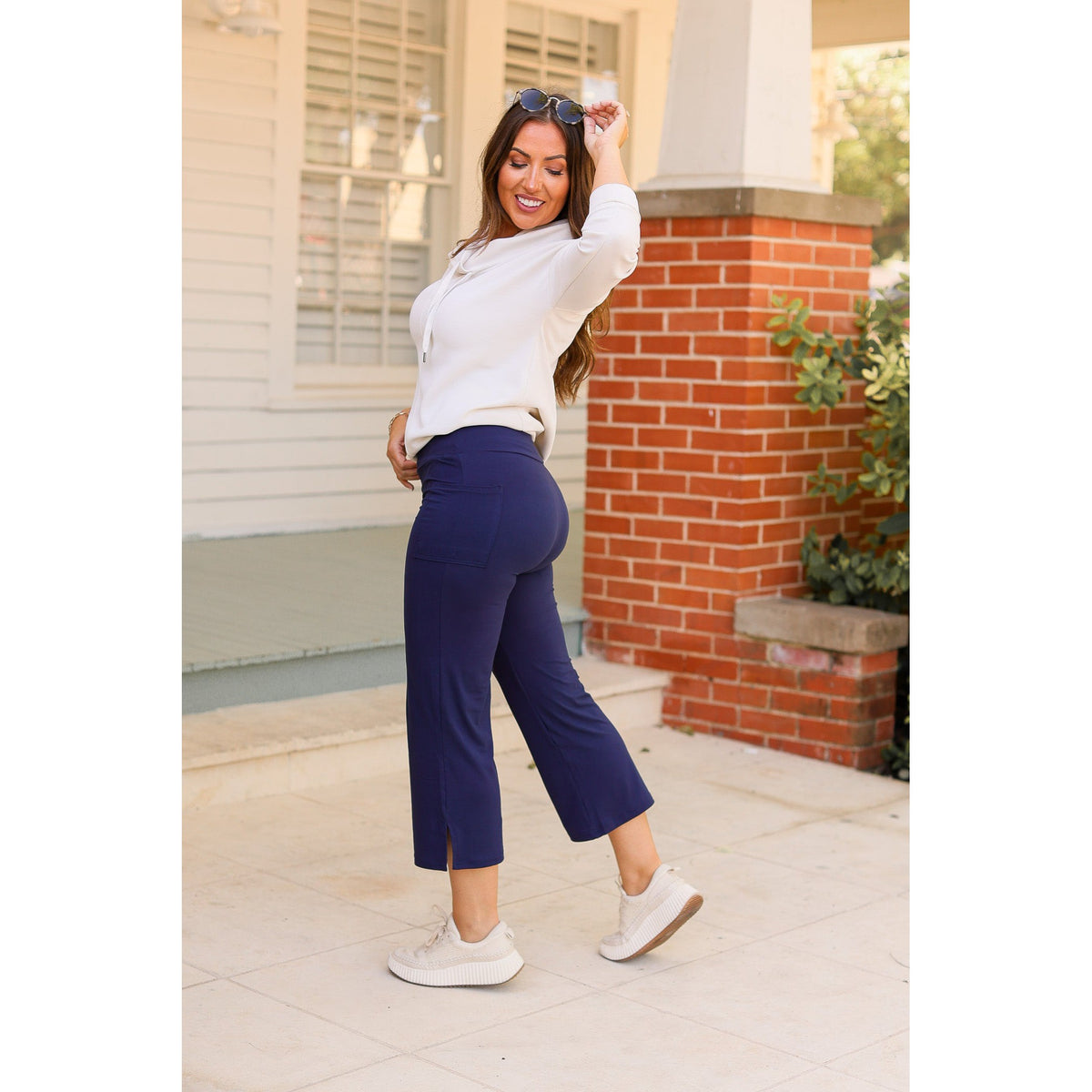 Ready to Ship | The Lydia Navy High Waisted Gaucho Pants - Round 3