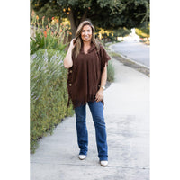 Ready to Ship  | The Alyssa Brown Solid One Size Poncho