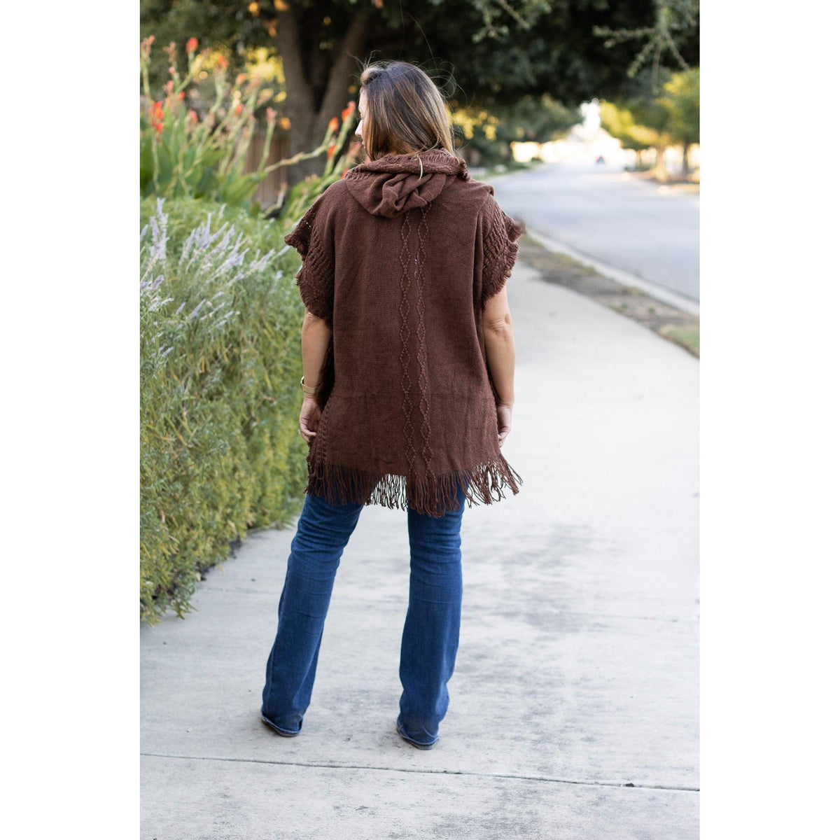 Ready to Ship  | The Alyssa Brown Solid One Size Poncho