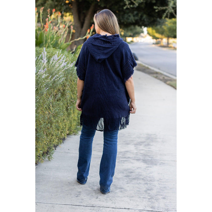 *Ready to Ship | The Alyssa Navy Solid One Size Poncho