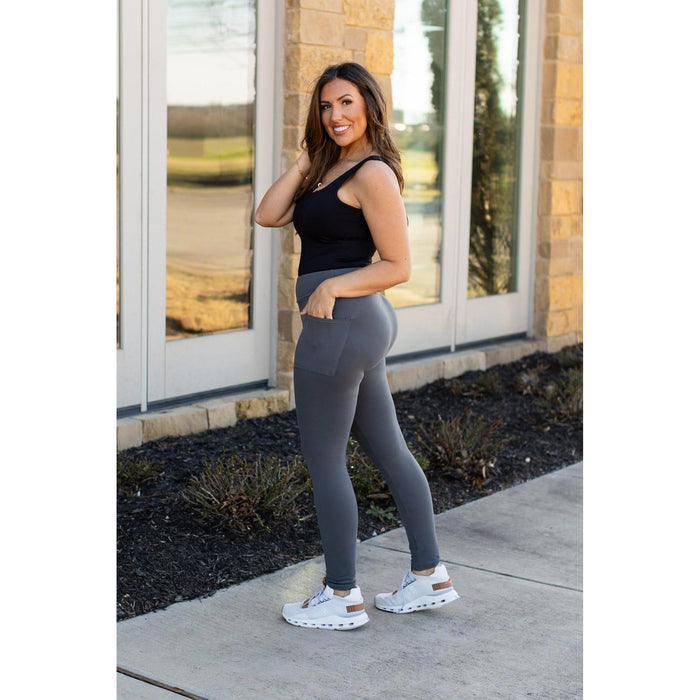 PreOrder  | The Carmen - 2 PACK -  Charcoal Full Length Leggings with Pockets