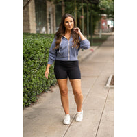 Julia Rose The Taylor fold-over biker shorts women’s adjustable waistband biker shorts