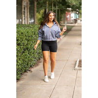 Julia Rose The Taylor fold-over biker shorts women’s adjustable waistband biker shorts