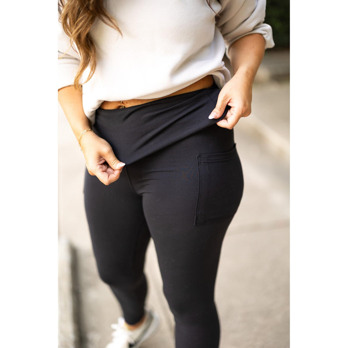 Julia Rose The Amber fold-over full length leggings women’s adjustable waistband leggings
