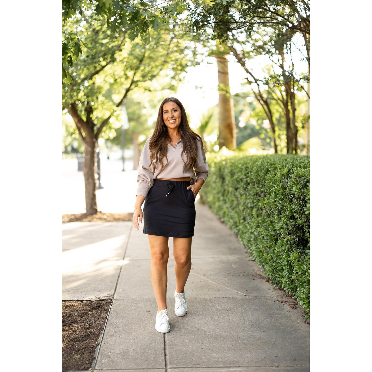 Julia Rose The Kristina black jogger skirt women’s sporty casual skirt