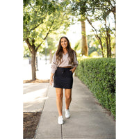 Julia Rose The Kristina black jogger skirt women’s sporty casual skirt