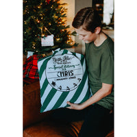 🎅Ready to Ship | Green and White Striped Santa Sacks