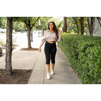 Julia Rose The Lillian sculpting crossover capri leggings high-waisted women’s capris