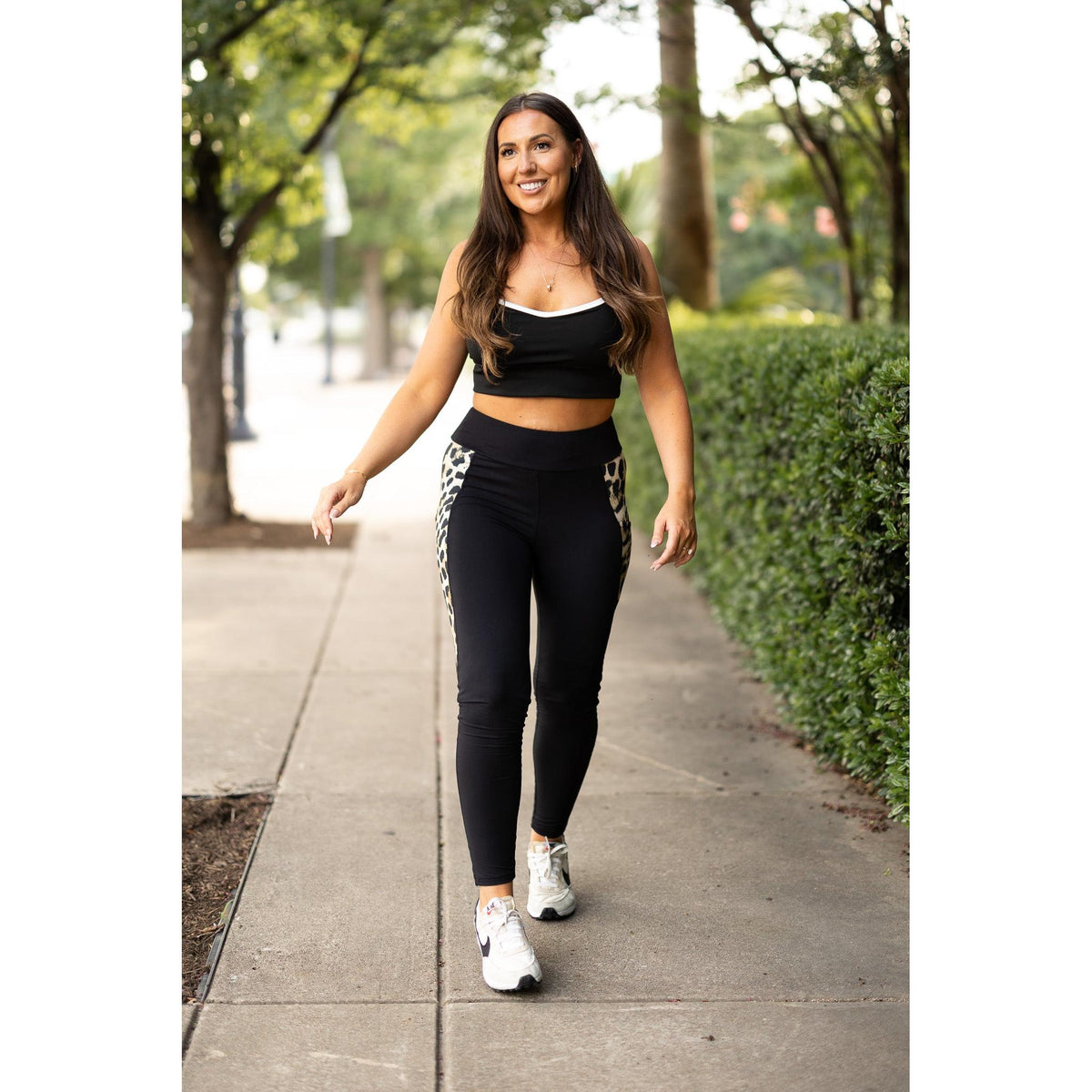 Julia Rose The Gianna leopard panel sculpting leggings high-waisted women’s leggings