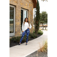 Ready to Ship |  Blue Snowflake Leggings